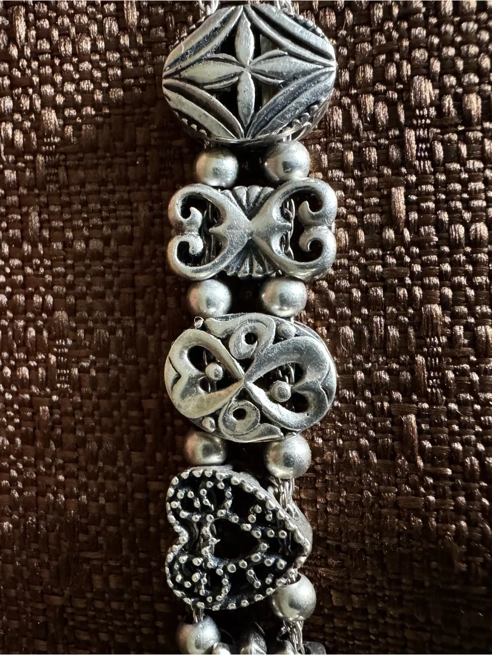 Silver Tone Decorative Charm Bracelet